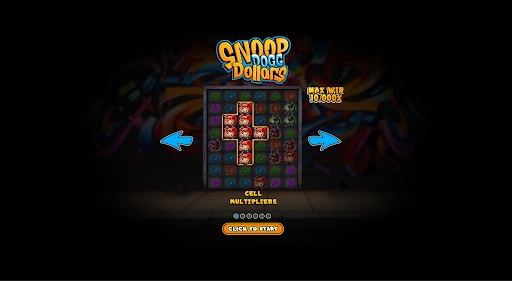 Slot game screen showing symbols, paylines, and jackpot options.